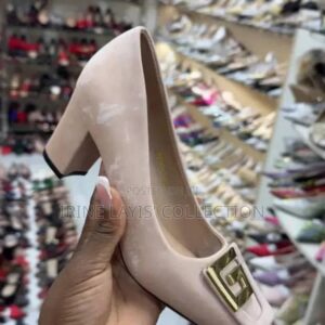 High heel block pumps.